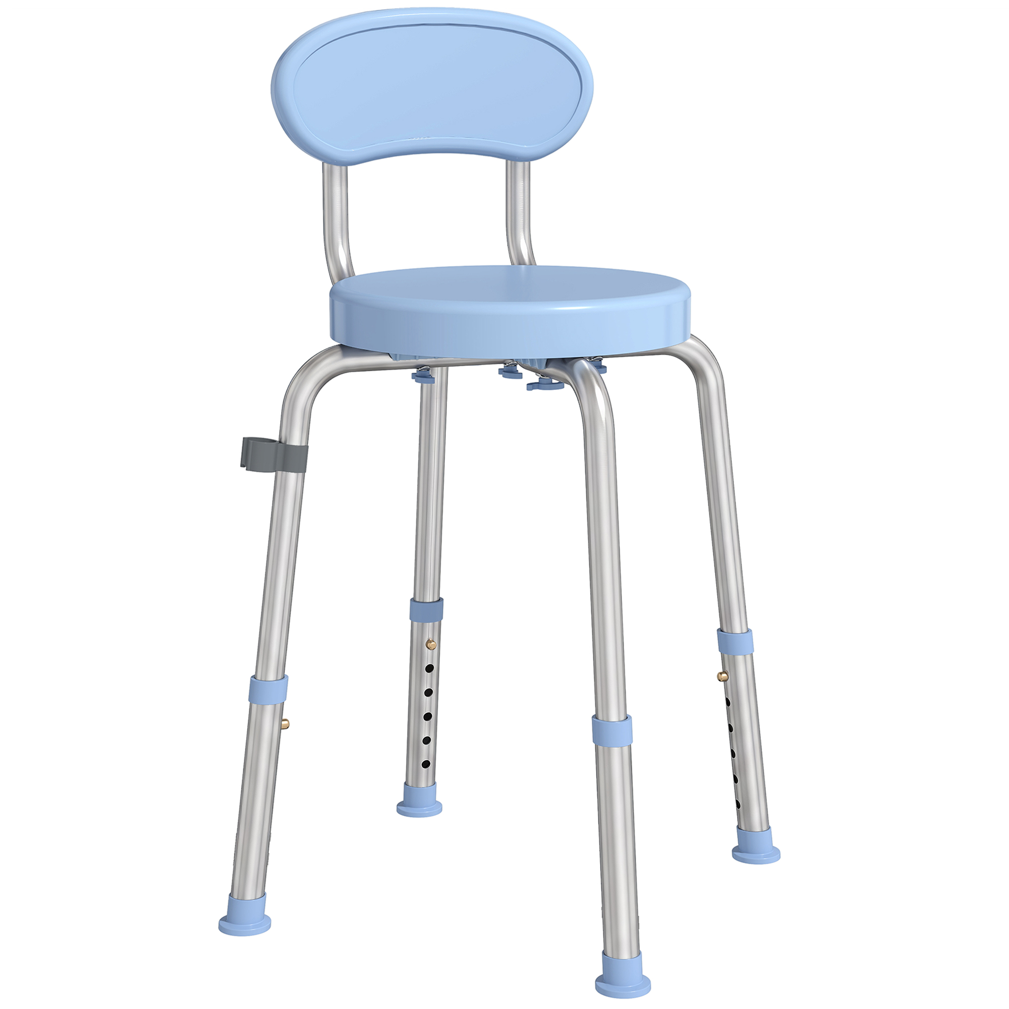 ARDENRIDGE Adjustable Swivel Shower Stool with Backrest - Light Blue