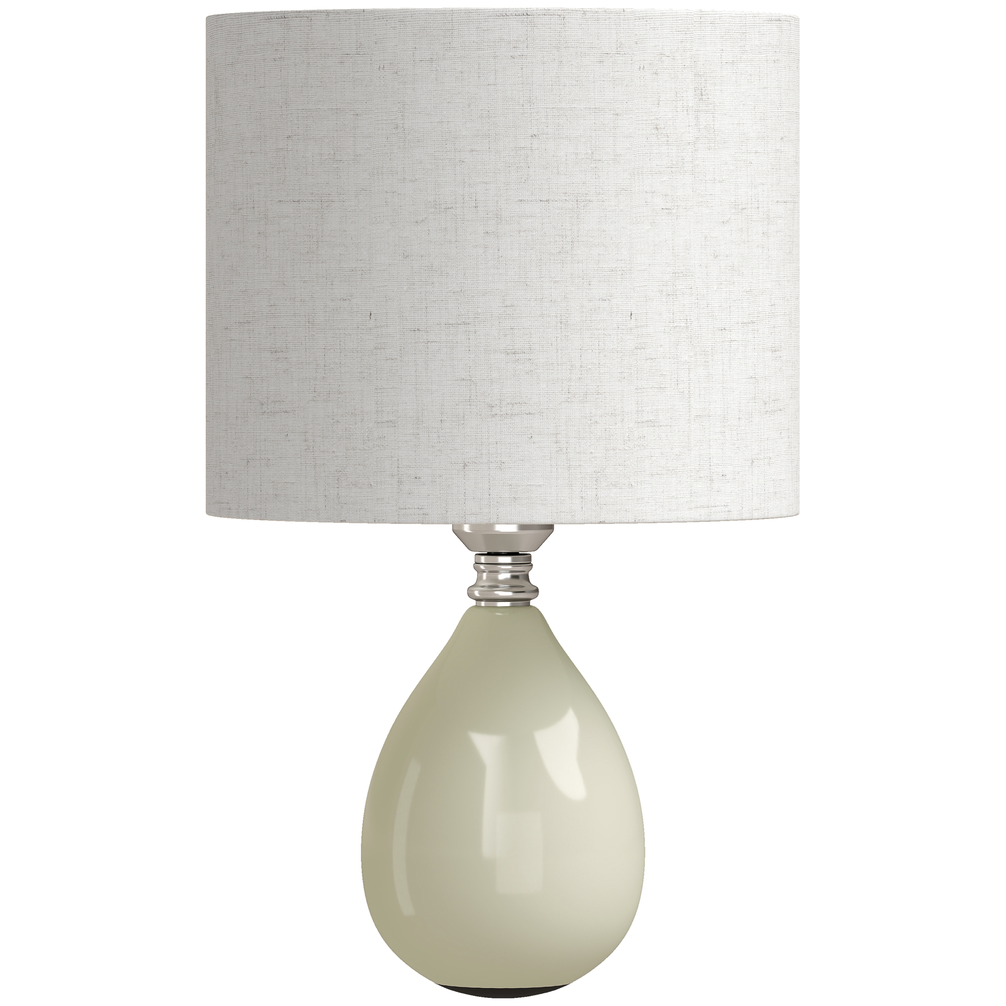 CANVASVIEW Vintage Table Lamp with Fabric Shade - Cream White