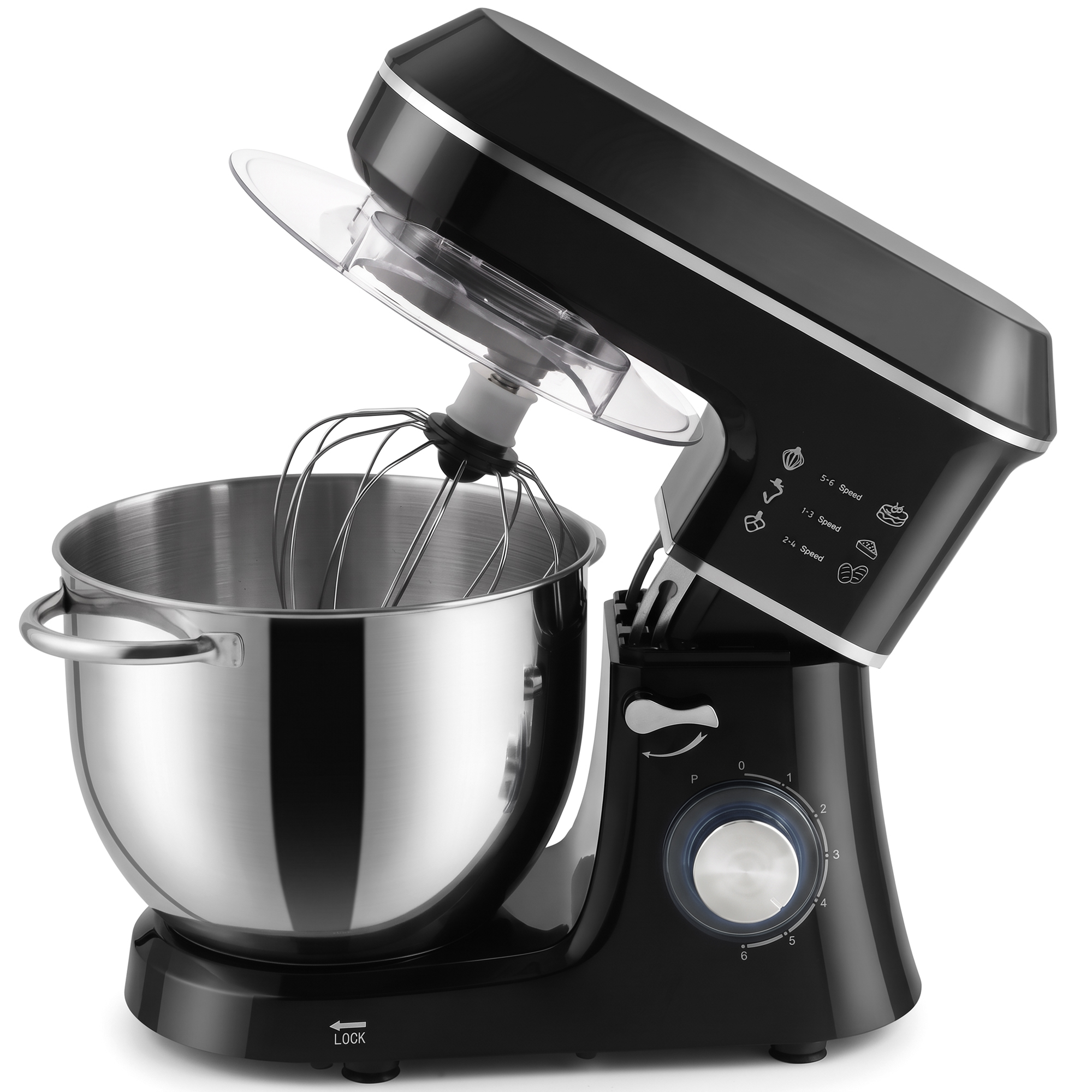 CLAY 7L Stand Mixer, 1400W, 6 Speeds with Dough Hook - Black