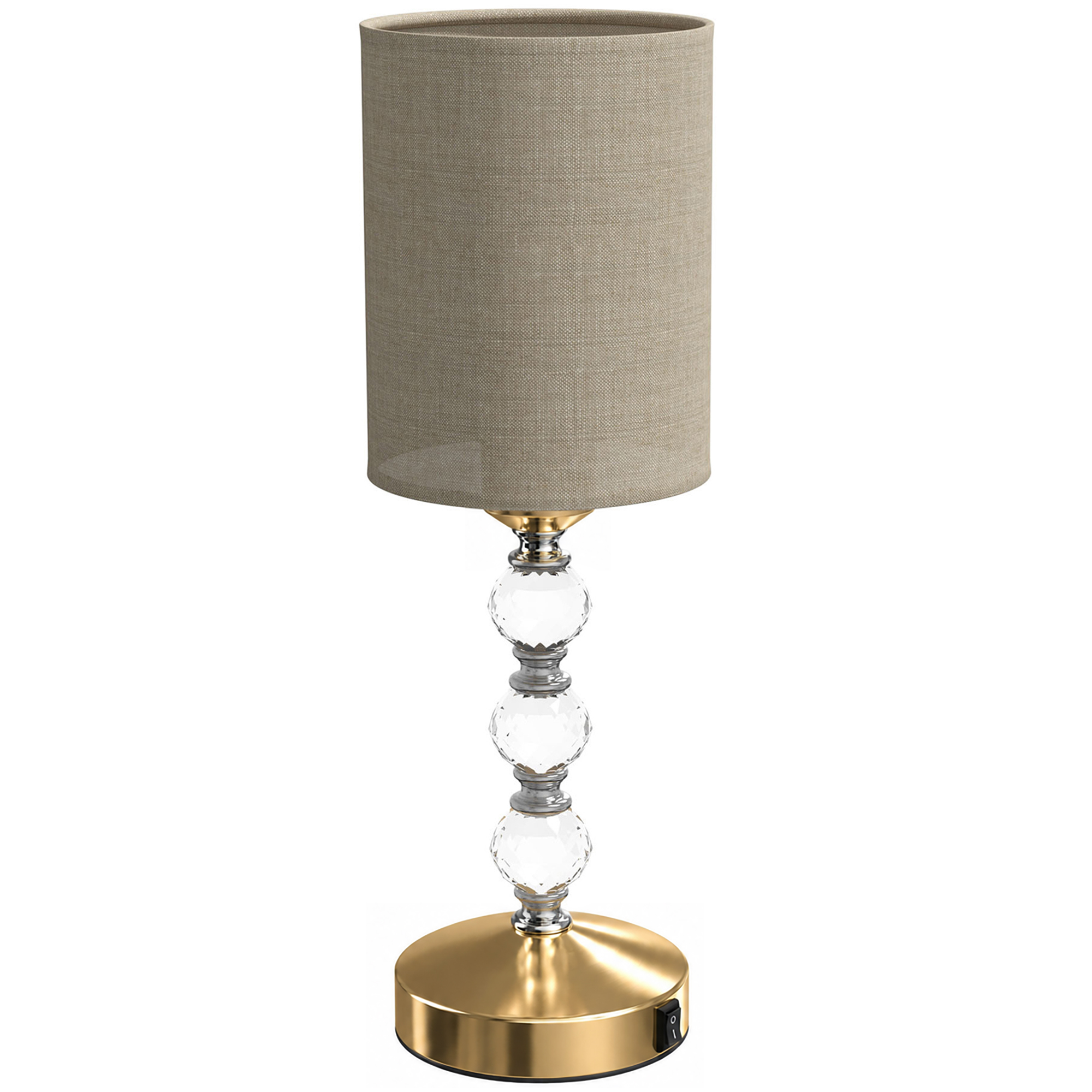 BRIGSLEY Crystal Bedside Table Lamp with USB-A and USB-C Ports - Gold Tone