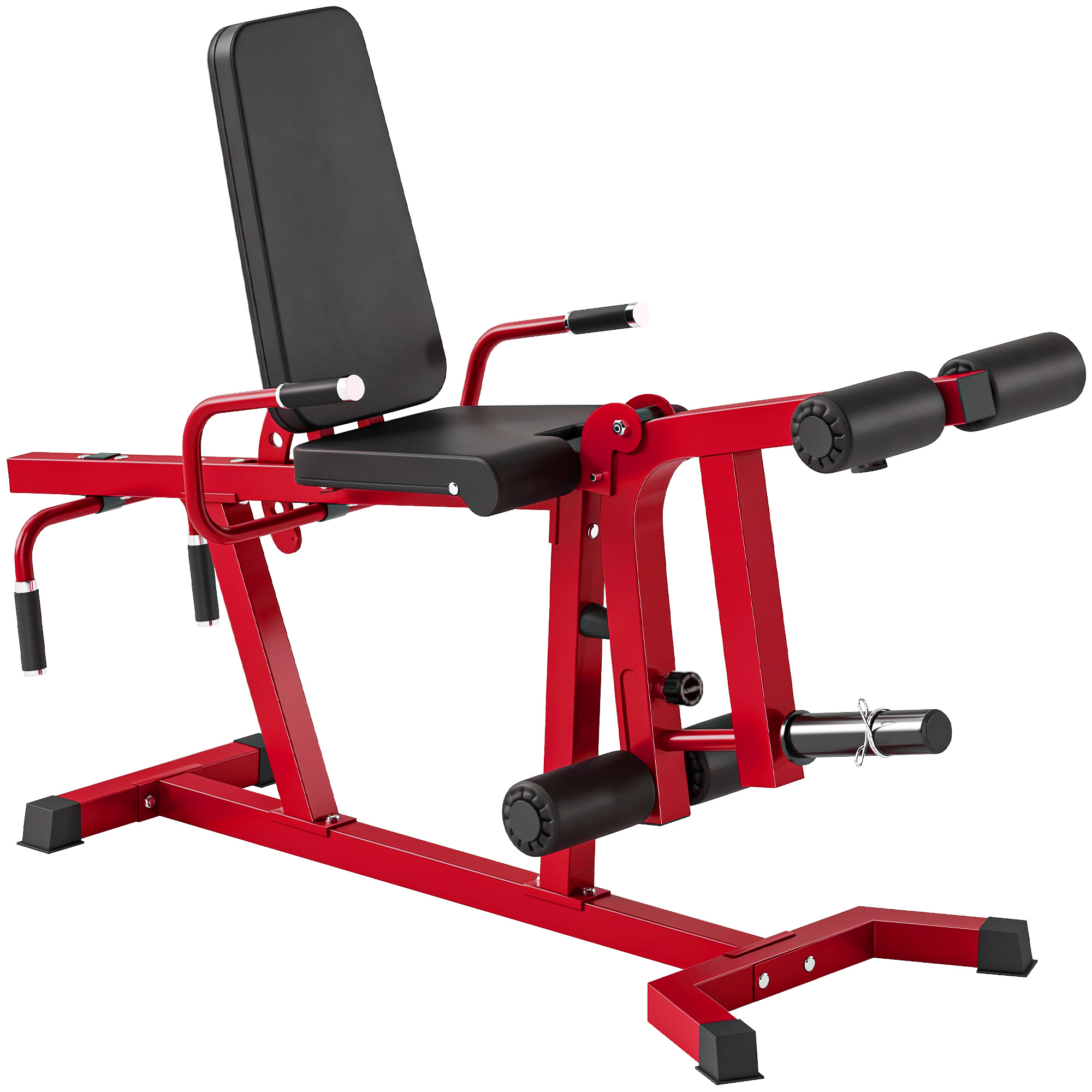 COMETPORT 3-in-1 Leg Extension and Curl Machine, 300kg Adjustable Weight Bench - Red