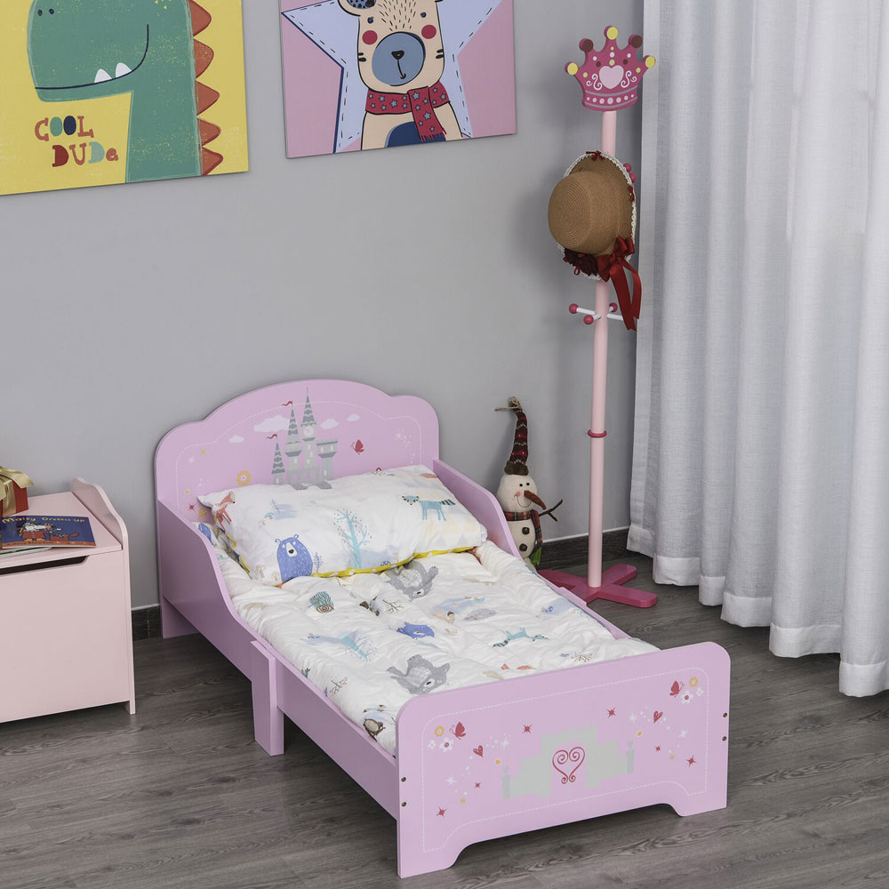 Princess Castle 3-6 Yrs Kids Bed with Side Rails - Pink - Aldo & Ehren