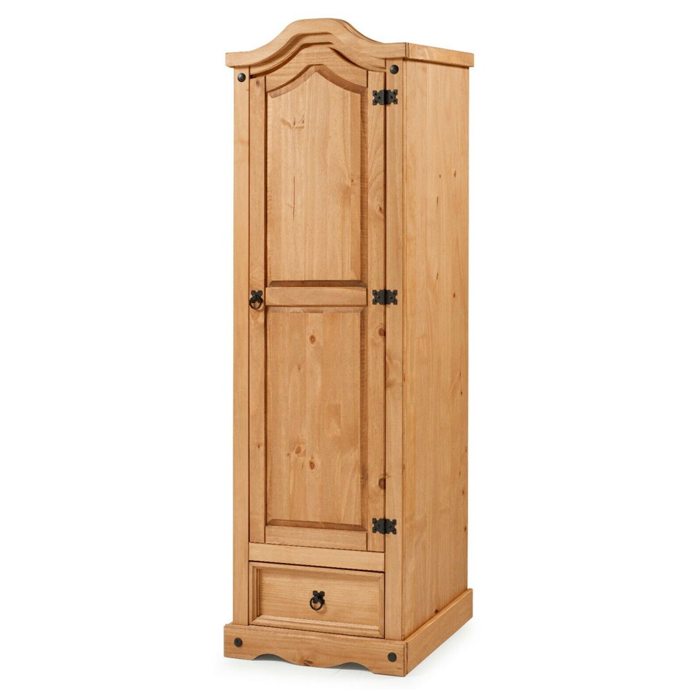 Wardrobe - CORONA 1 Door Wardrobe Antique Wax 55cm - Bedroom & More