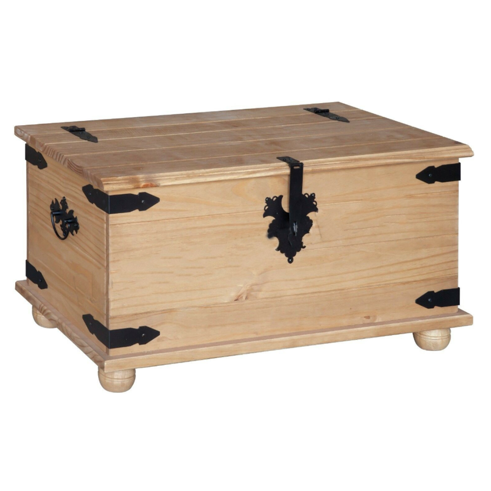 Corona Solid Pine Ottoman Storage - Bedroom & More