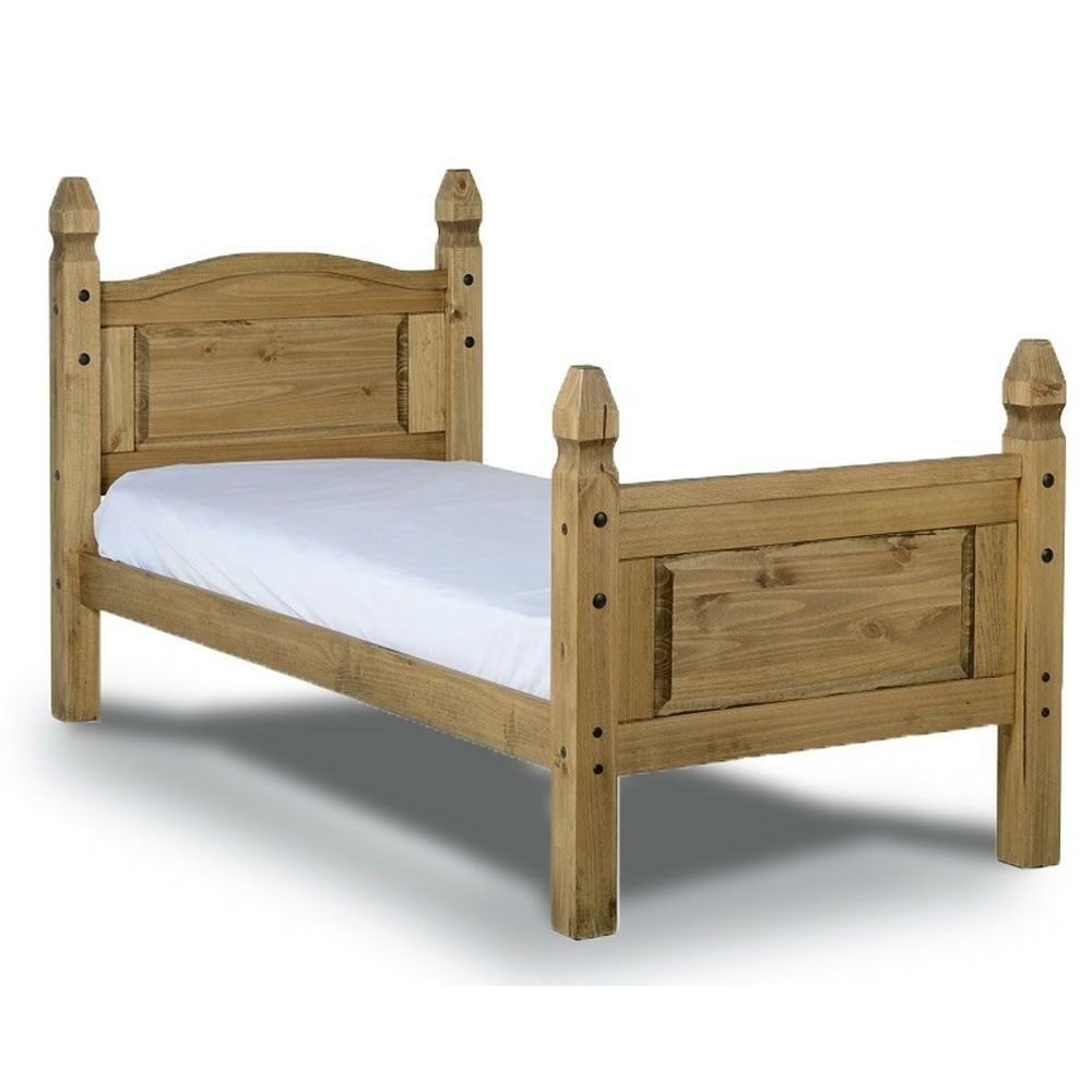 Corona Solid Pine High End Bed Frame Single 3ft - Antique Wax - Bedroom & More