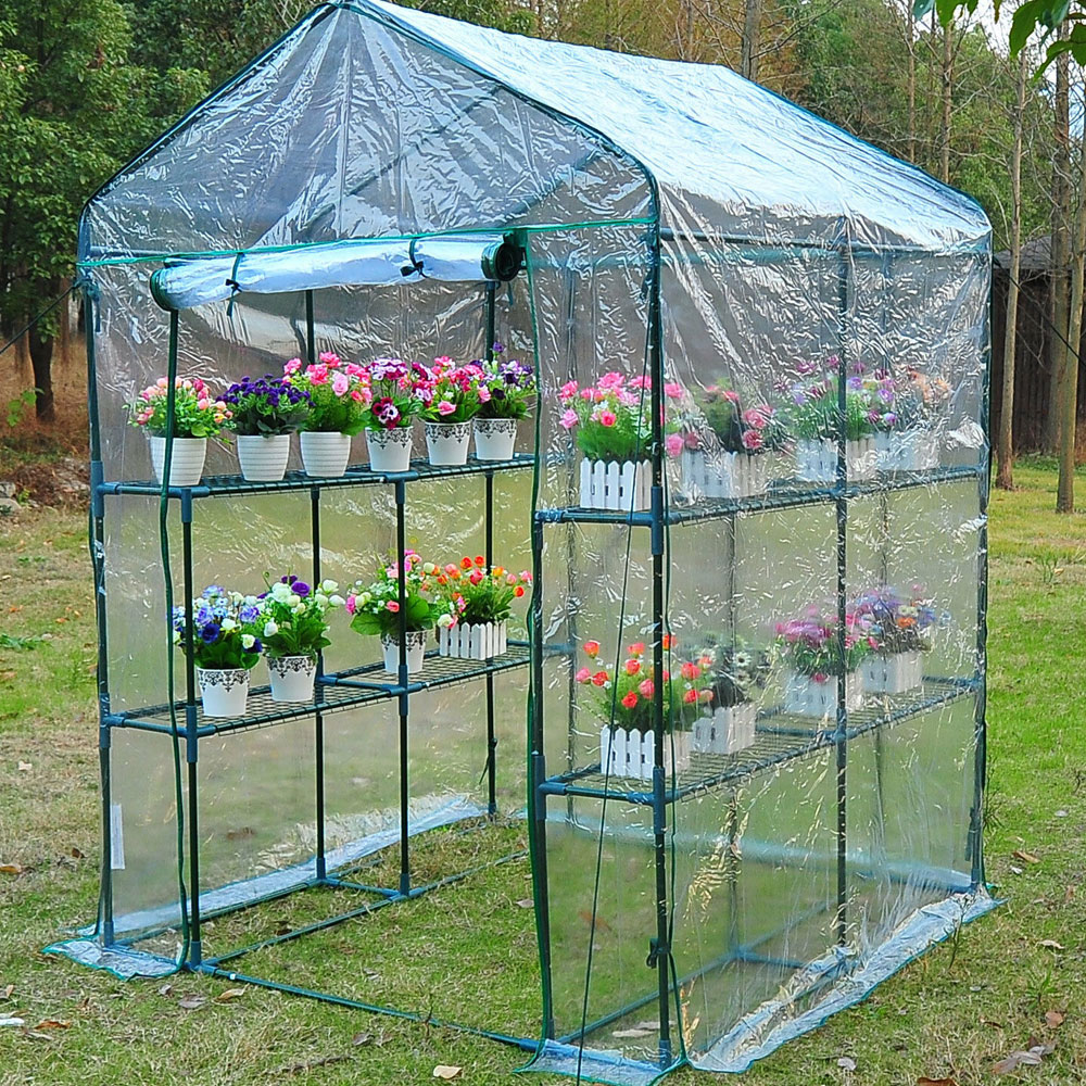 Garden Walk in Poly Tunnel Plant Shelving - Deep Green - Aldo & Ehren