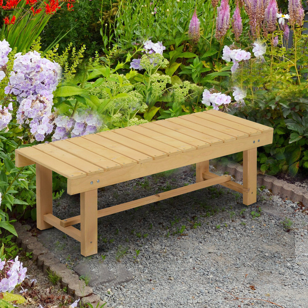 2 Person Garden Bench Fir Solid Wood - 1.1m - Aldo & Ehren