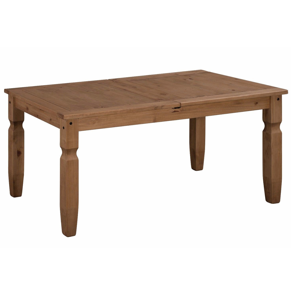 Corona Solid Pine Dining Table Small Extending - Mexican Style - Bedroom & More