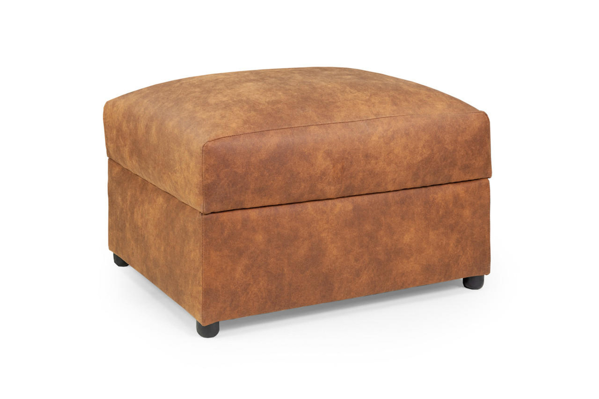 Hobson Footstool with Black Feet - Tan - Sofa So Good