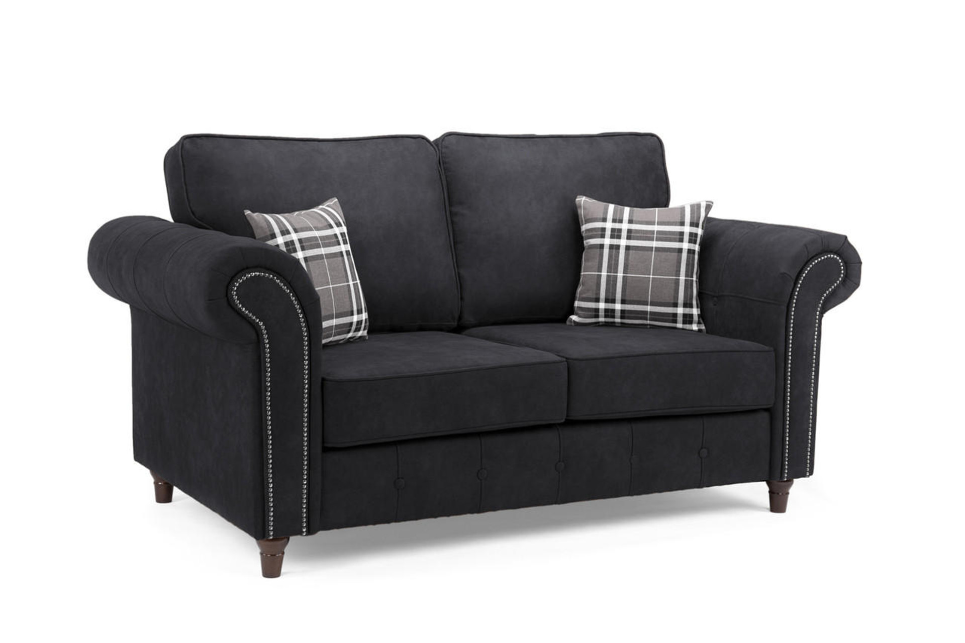 Hobson Soft Faux Leather Upholstered 2 Seater Sofa - Charcoal - Sofa So Good