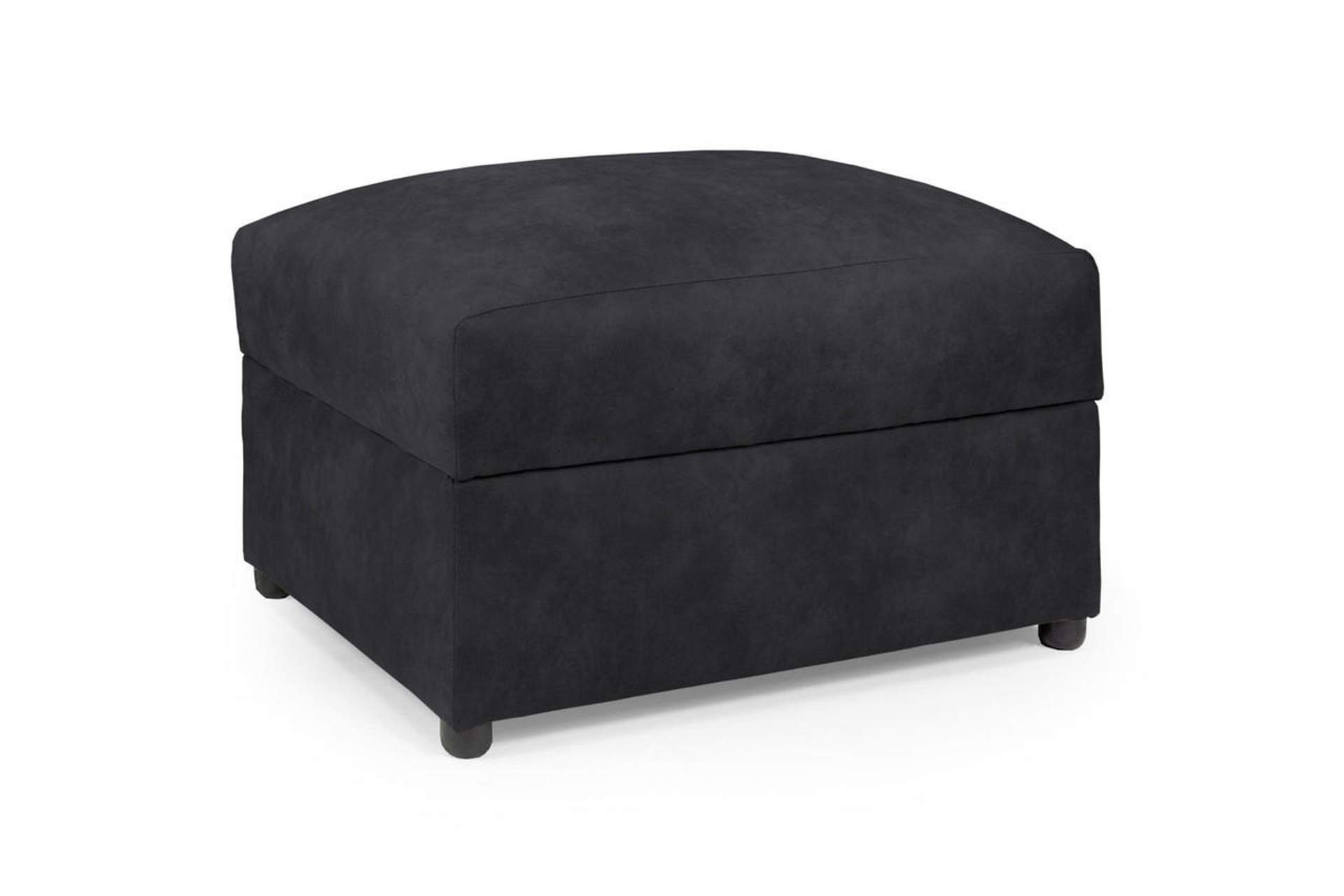 Hobson Footstool with Black Feet - Charcoal - Sofa So Good