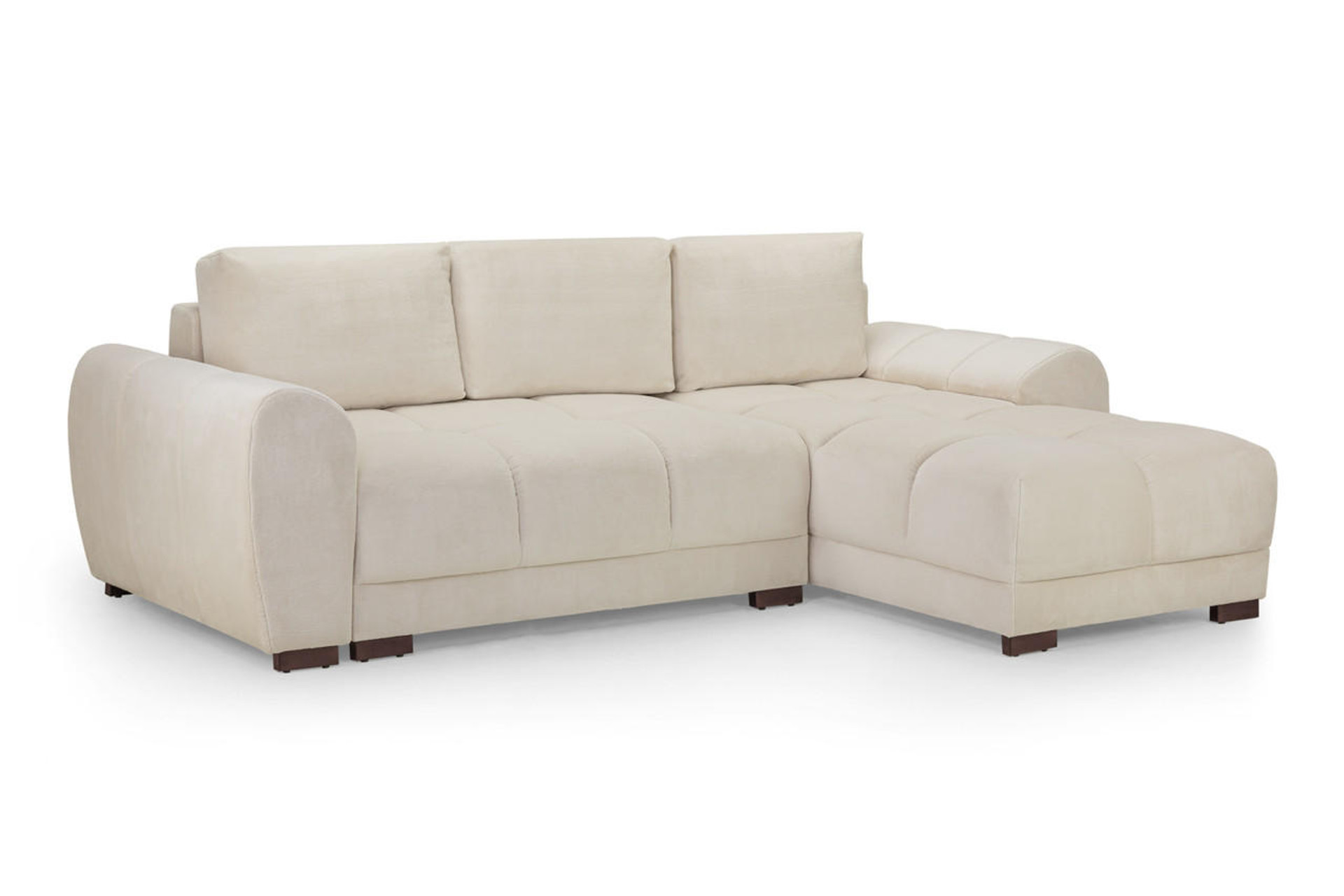 Susan Universal Corner Sofa Bed with Imprinted Stripes - Cream - Sofa So Good