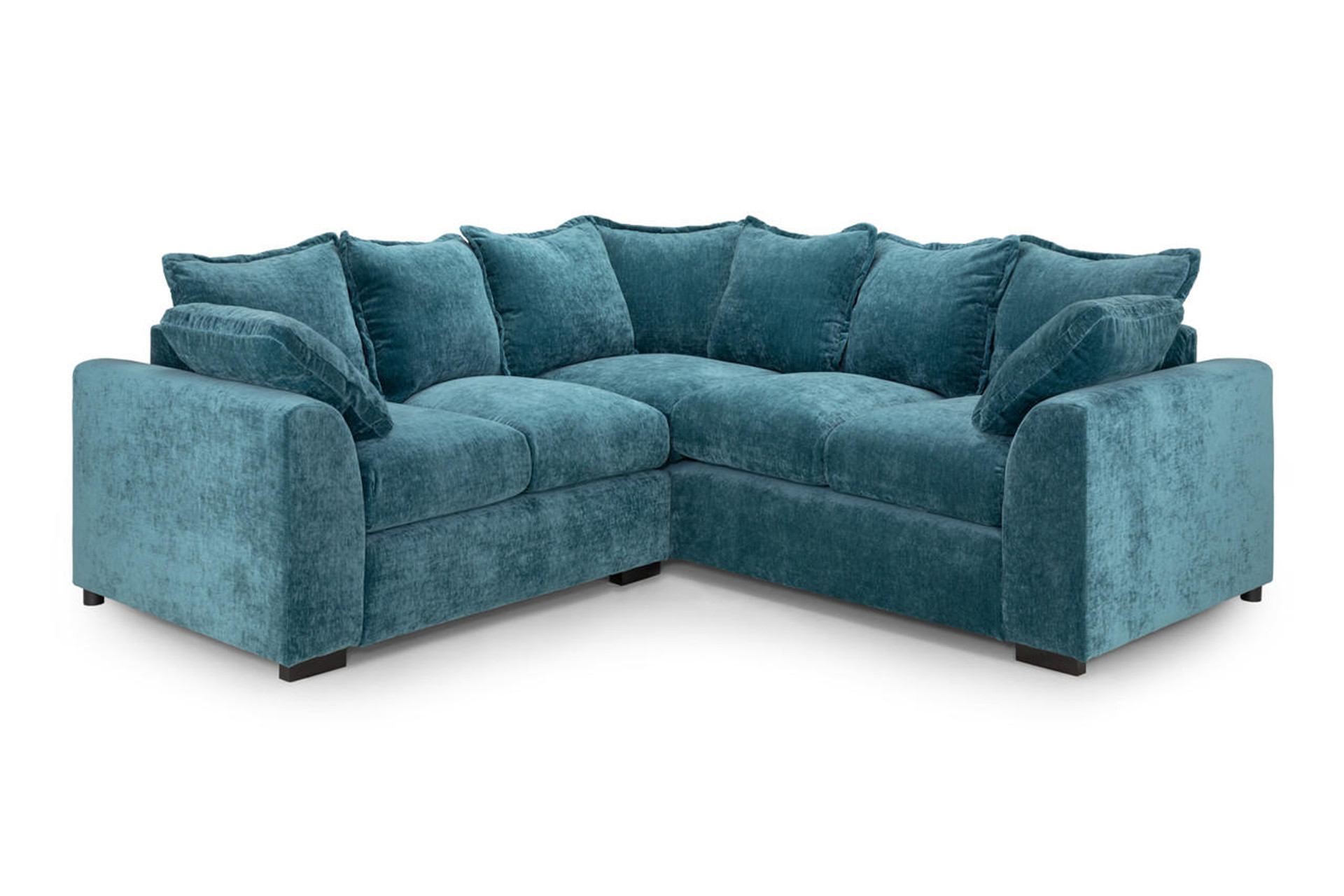 Haylett Soft Navy Polyester Large Corner Sofa - Teal - Sofa So Good