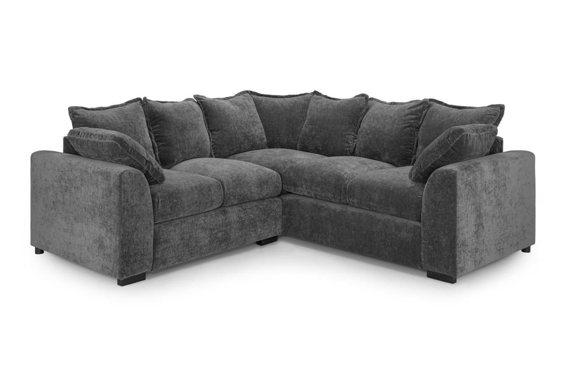 Haylett Soft Navy Polyester Large Corner Sofa - Grey - Sofa So Good