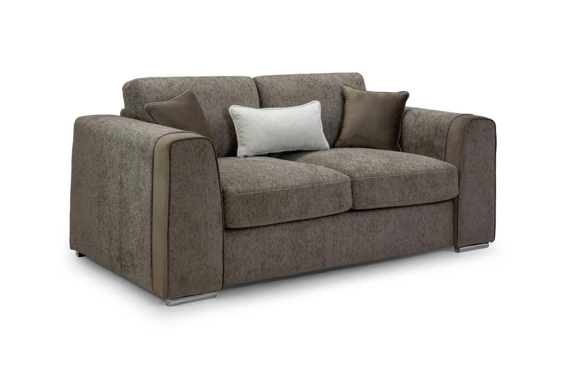 Cantrell Soft Chenille Fabric 2 Seater Sofa - Mocha - Sofa So Good
