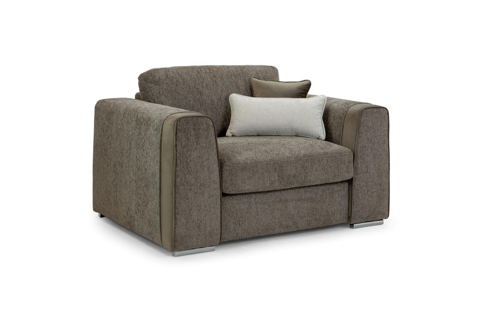 Cantrell Soft Chenille Fabric Armchair Sofa - Mocha - Sofa So Good