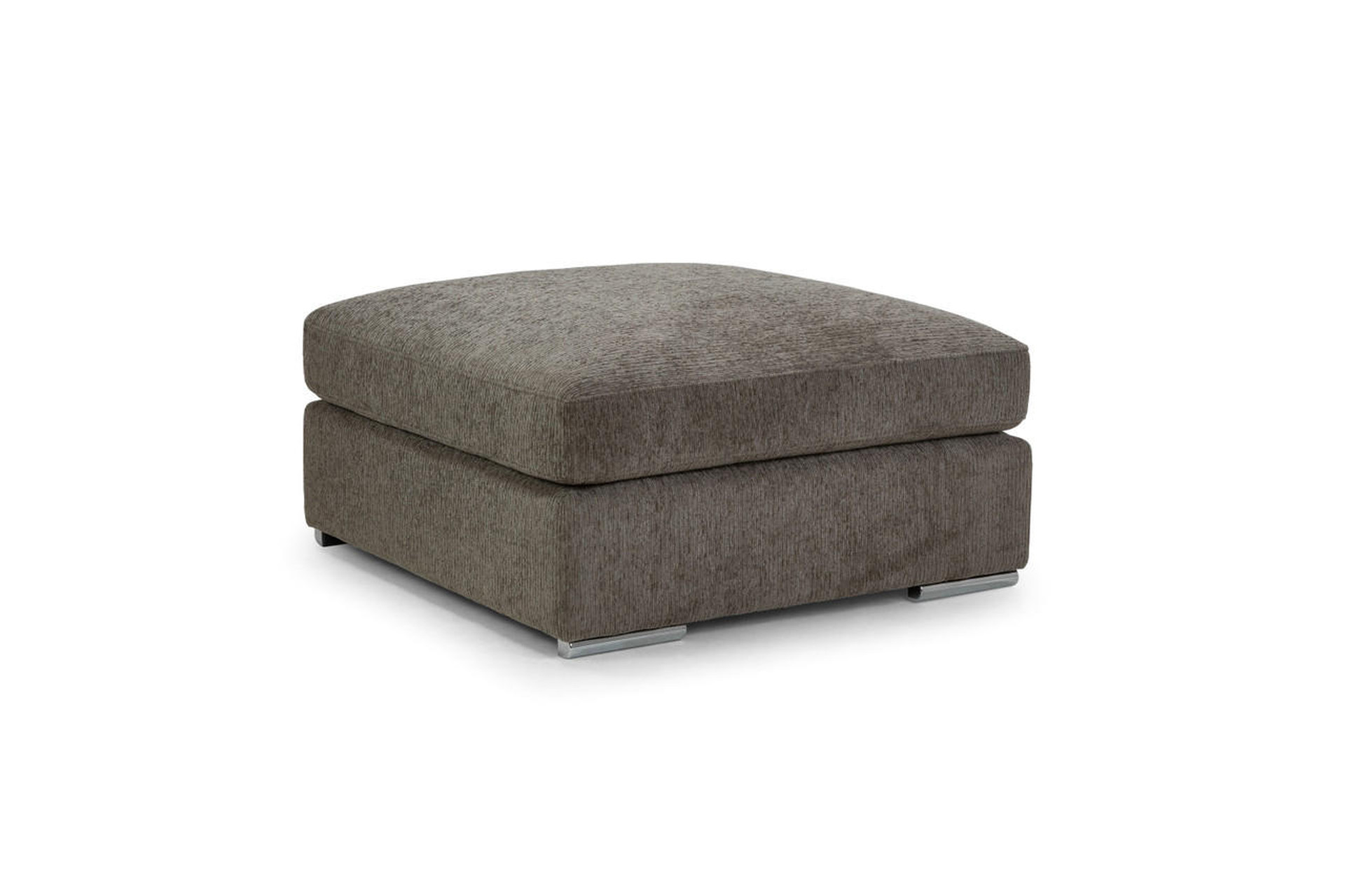 Cantrell Soft Chenille Fabric Footstool - Mocha - Sofa So Good