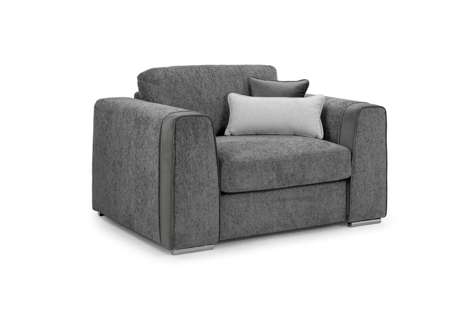 Cantrell Soft Chenille Fabric Armchair Sofa - Grey - Sofa So Good
