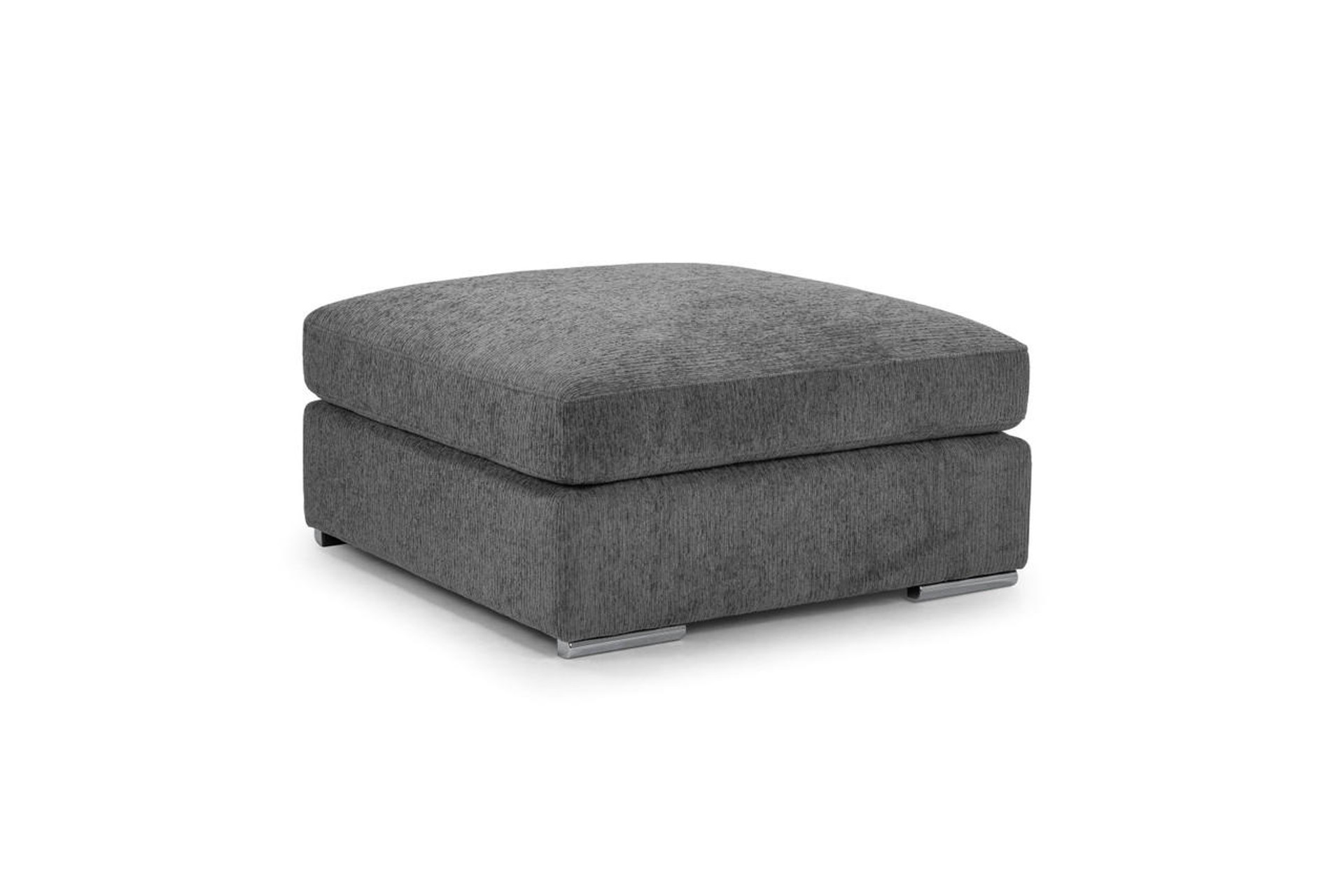 Cantrell Soft Chenille Fabric Footstool - Grey - Sofa So Good