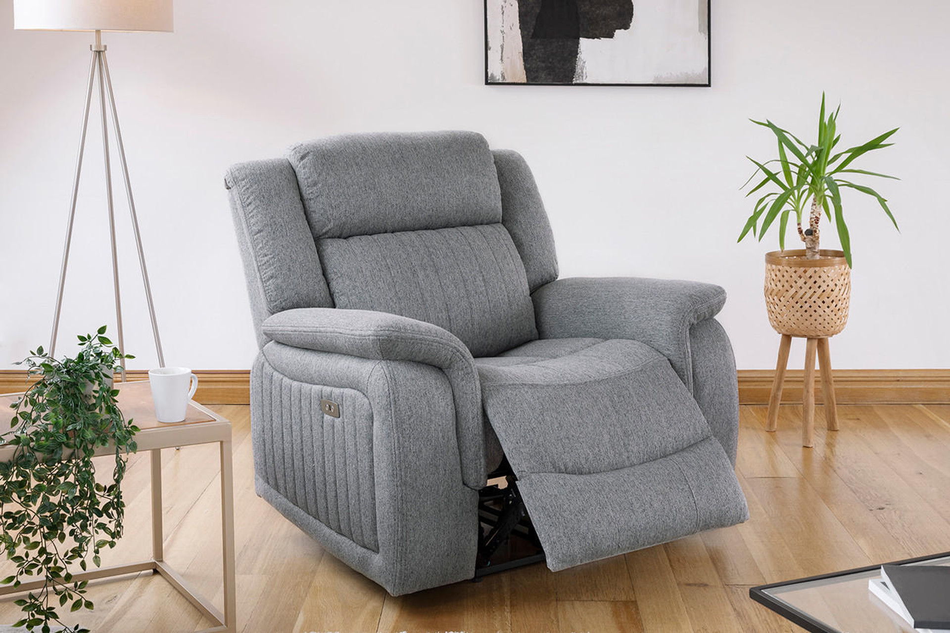 Jackson Electric Recliner Armchair - Grey - Sofa So Good
