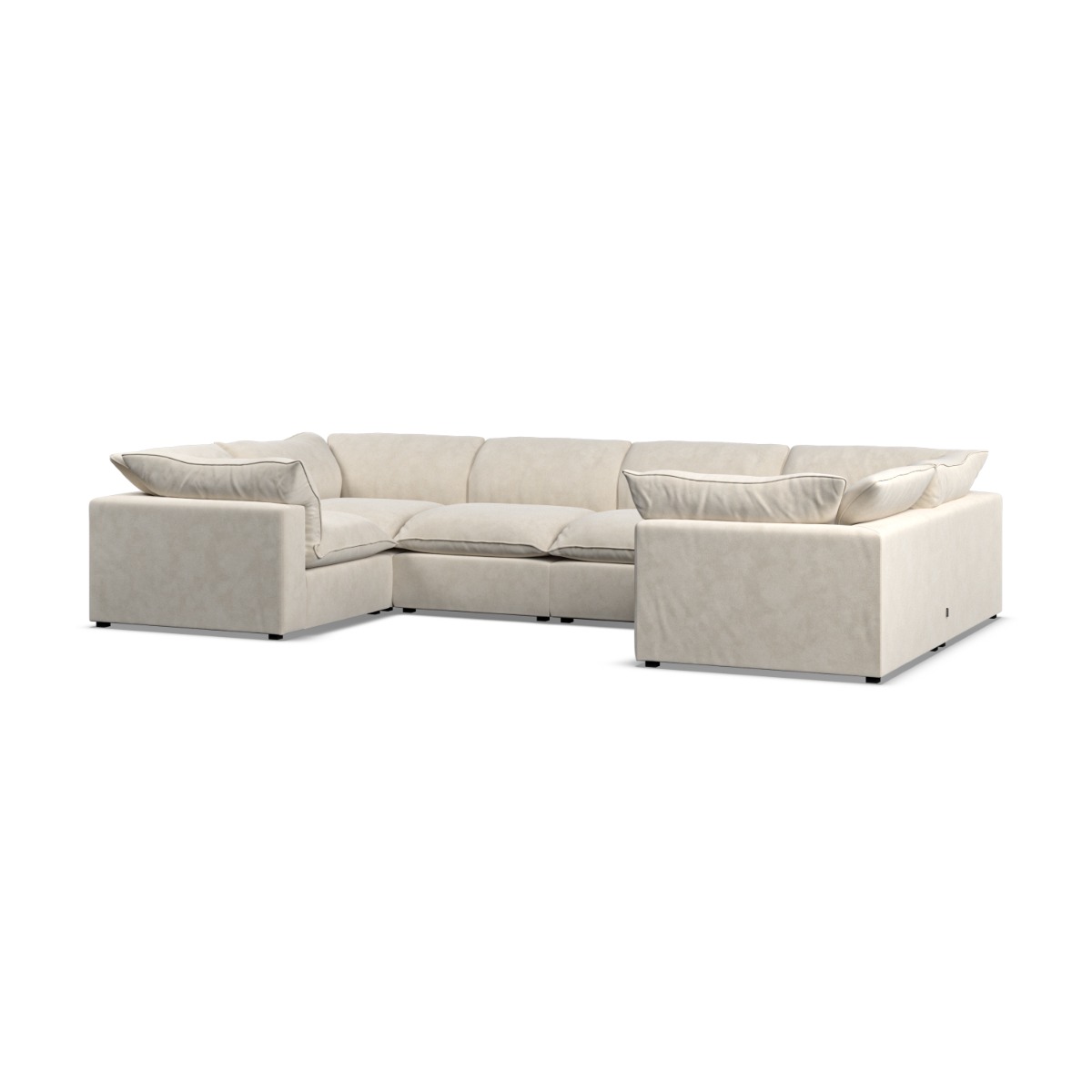 Corner Sofa - PUEBLA Fabric 6 Seater U Shaped - Cotton - Edgbaston Living