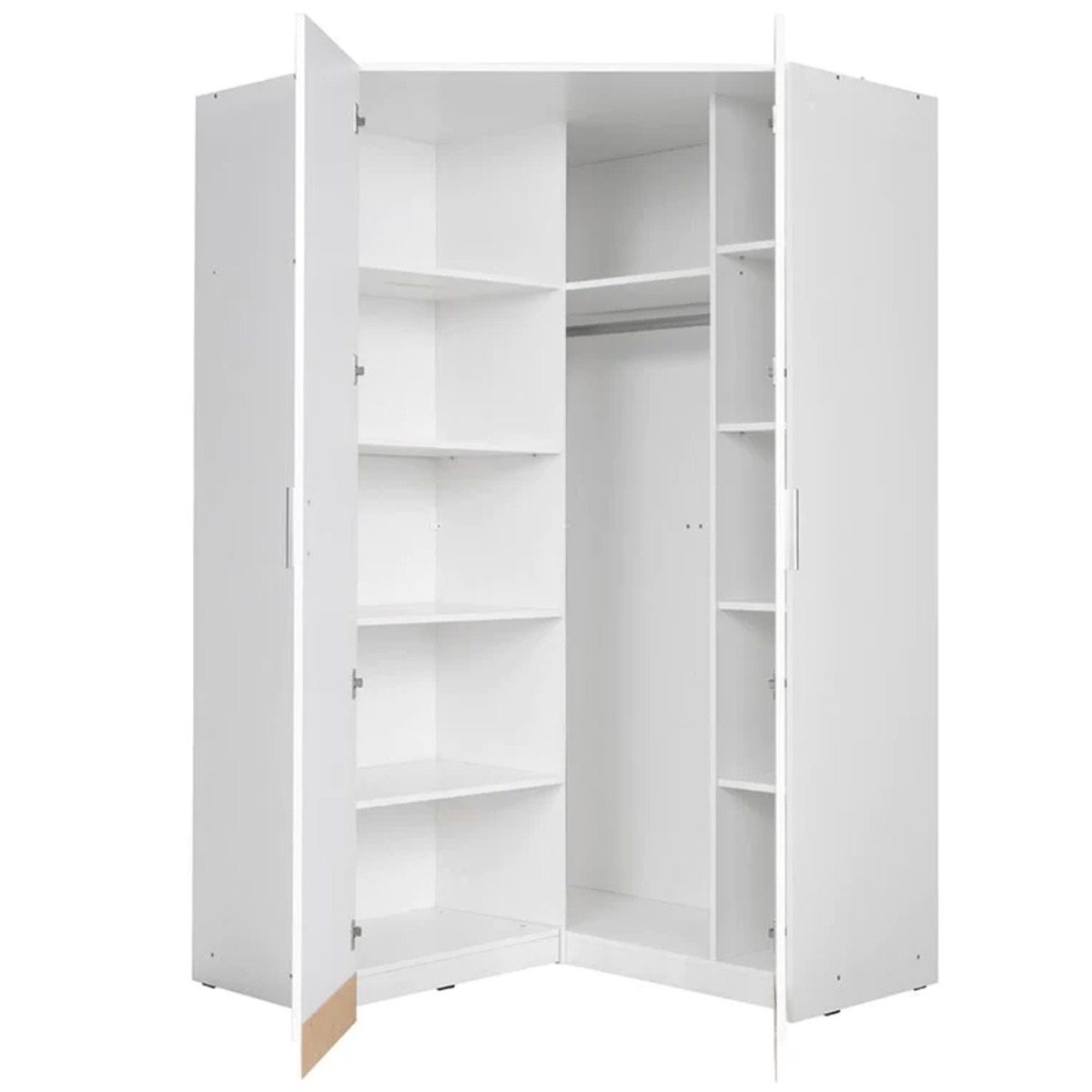 Corner Wardrobe - MANISTA VI 2 Door Wardrobe White 117cm - Art Nest