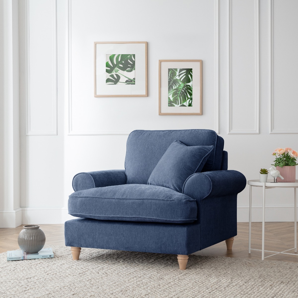 Armchair - RAYONG Fabric - Navy - Edgbaston Living