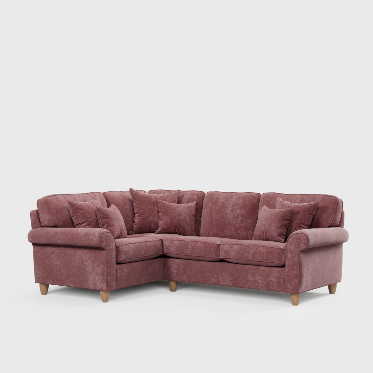 Corner Sofa - COASTAL Fabric 3 Seater Right Hand Facing - Deep Terra - Edgbaston Living