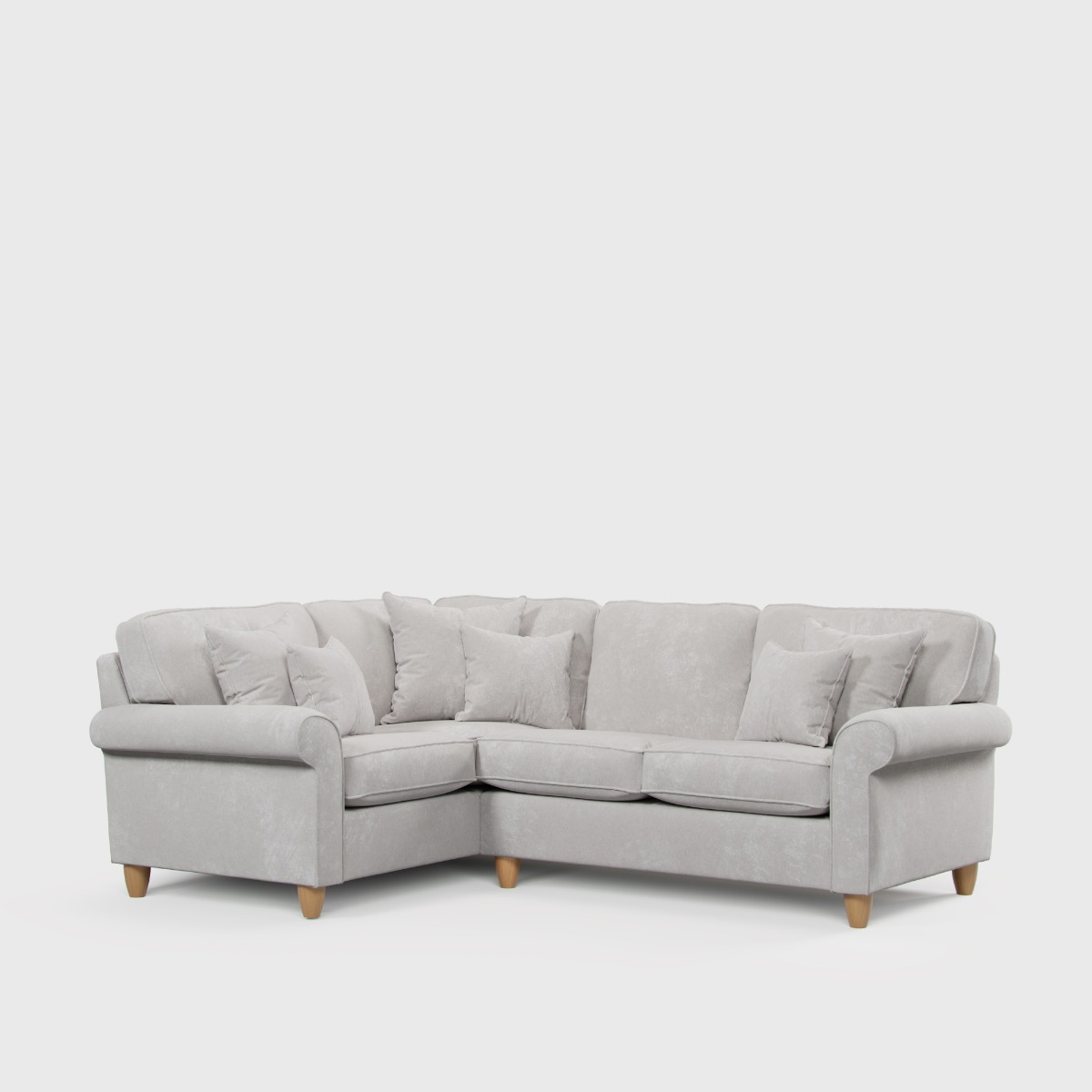 Corner Sofa - COASTAL Fabric 3 Seater Right Hand Facing - Pearl - Edgbaston Living
