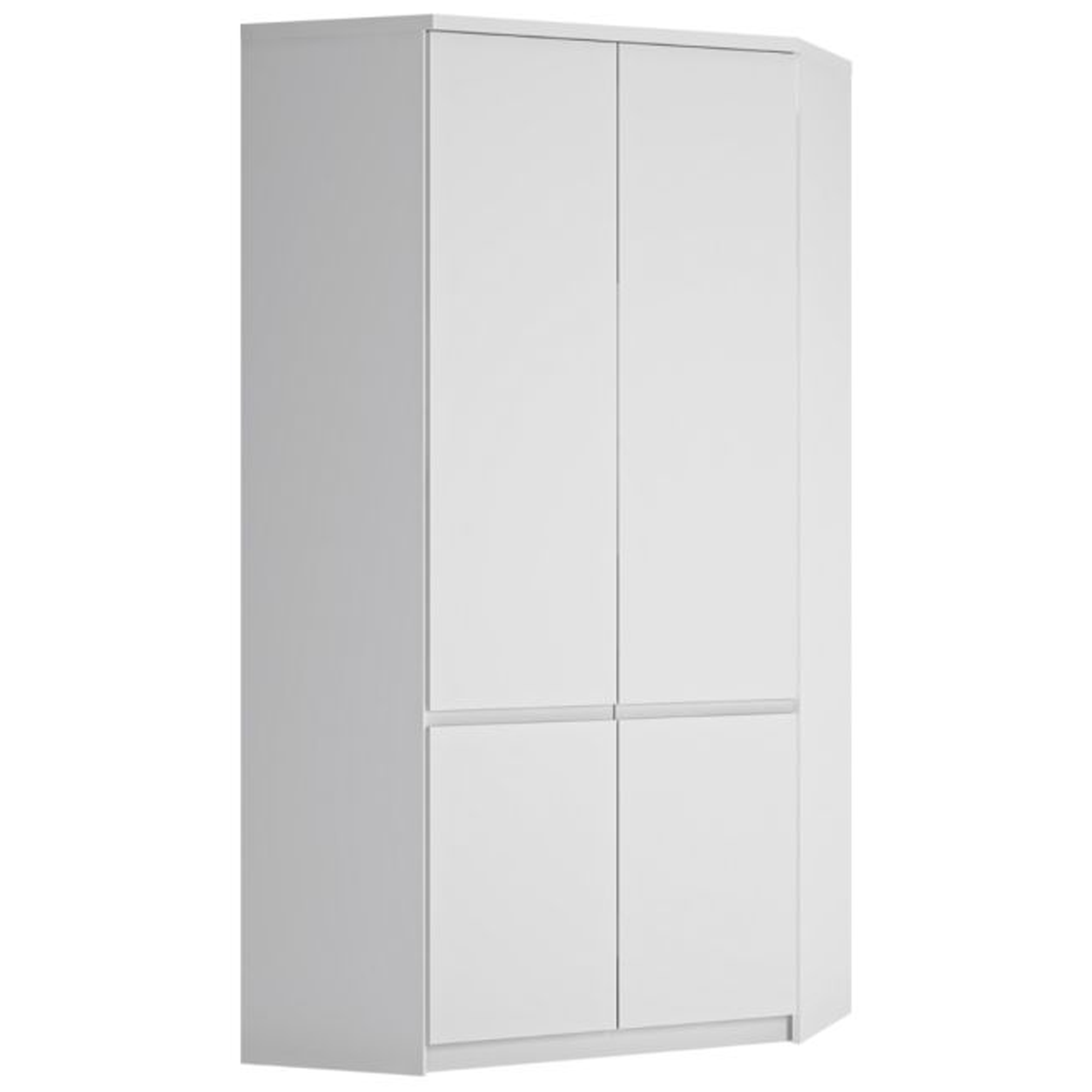 FABIA 2 Door Corner Wardrobe White - 95cm - Rosalind Collection
