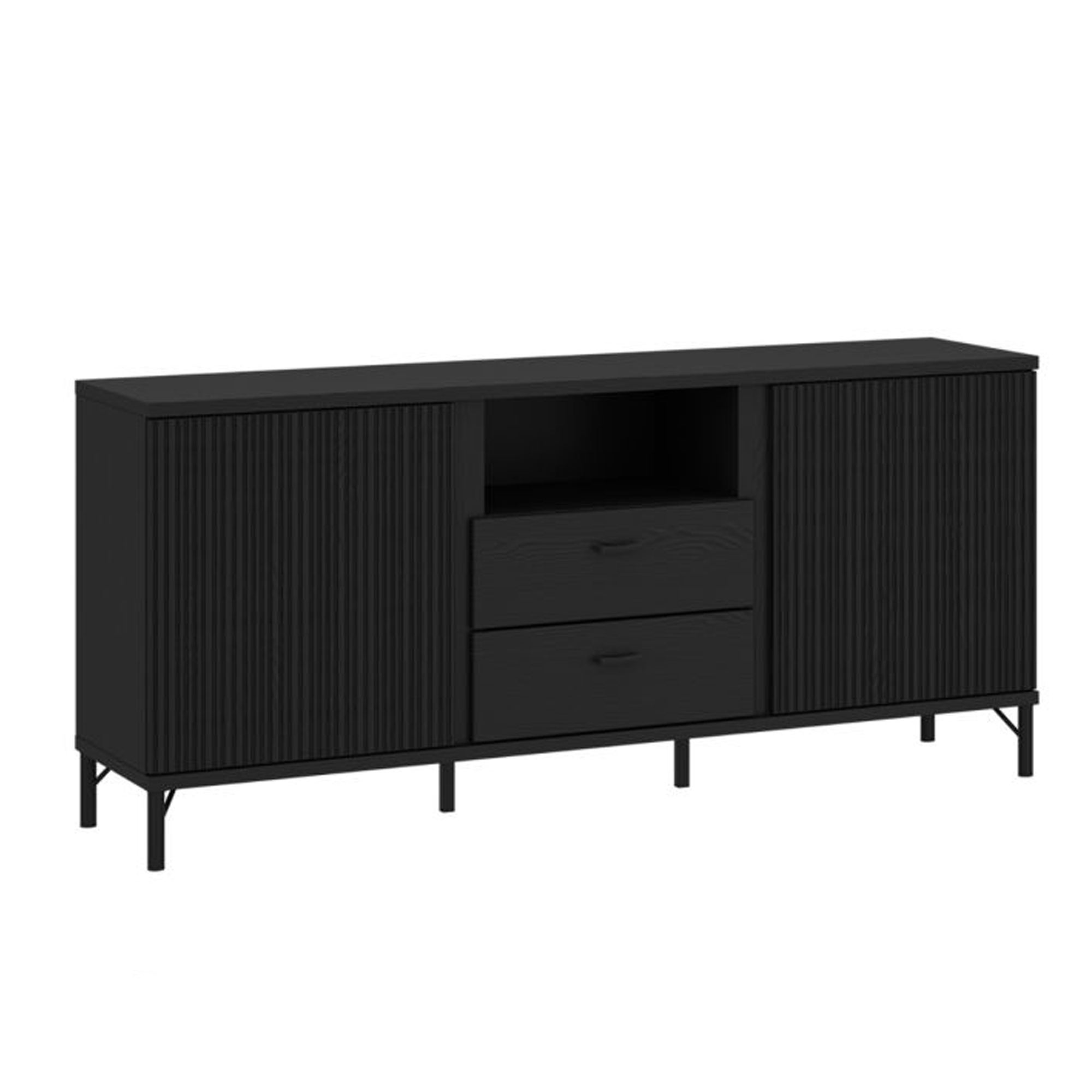 CENDRIX 2 Doors TV Unit with 2 Drawers - Black - Rosalind Collection