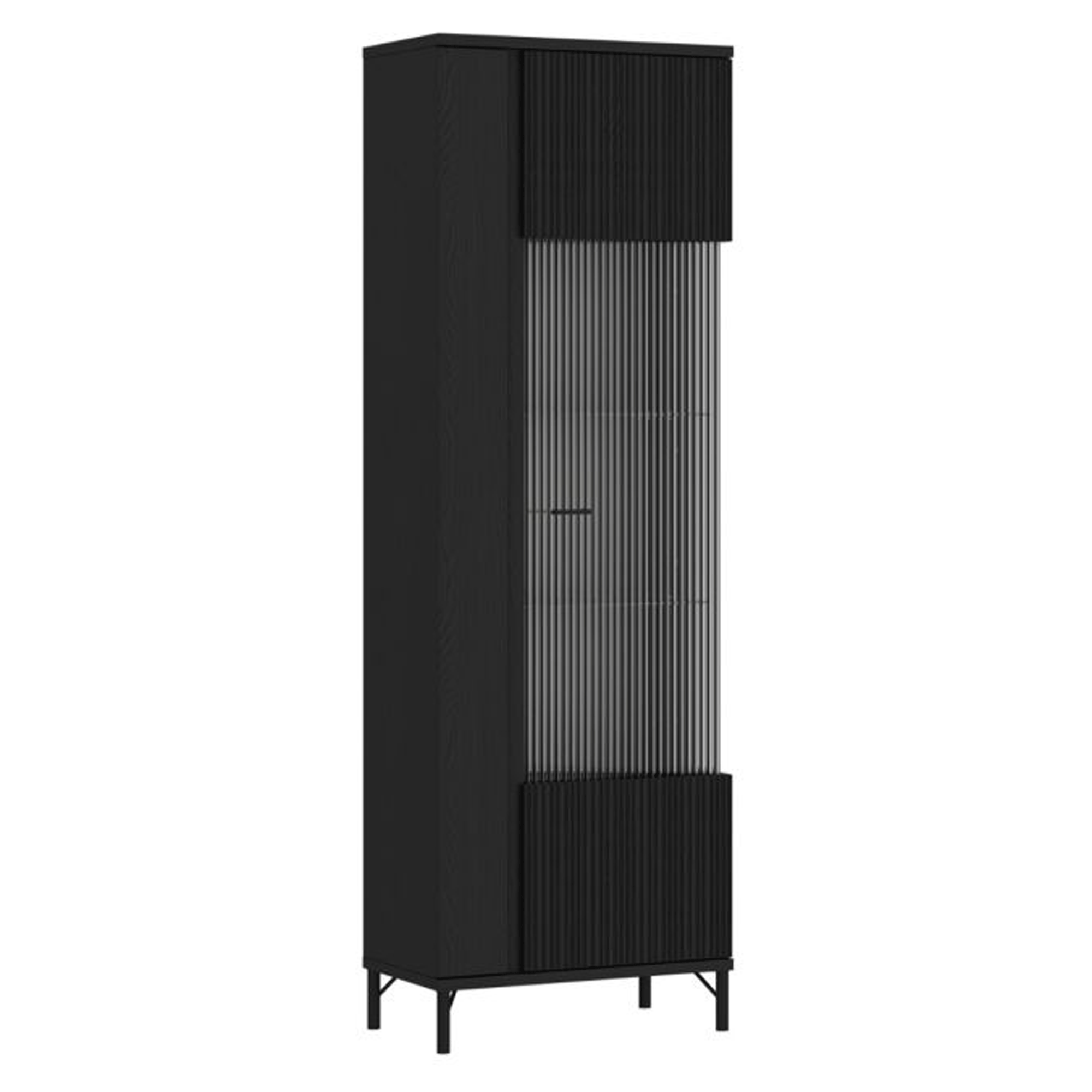 CENDRIX 1 Door Display Cabinet - Black - Rosalind Collection