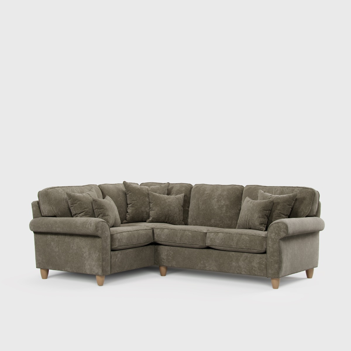 Corner Sofa - COASTAL Fabric 3 Seater Right Hand Facing - Winter Moss - Edgbaston Living