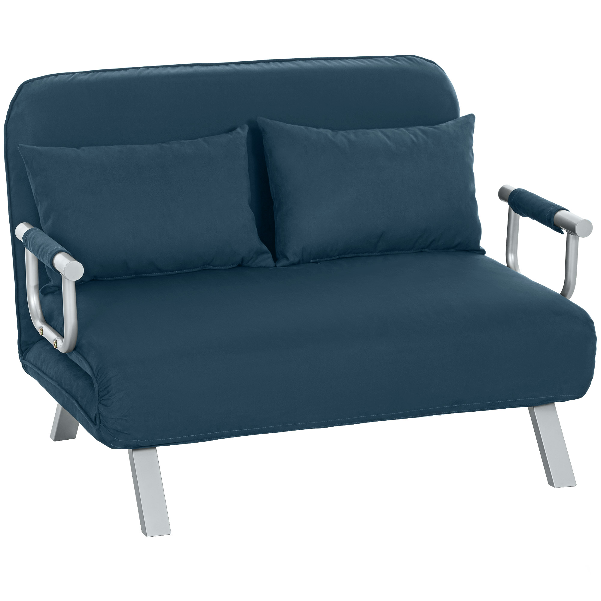 HERON Two Seater Click Clack Sofa Bed Navy Blue - Life Essentials