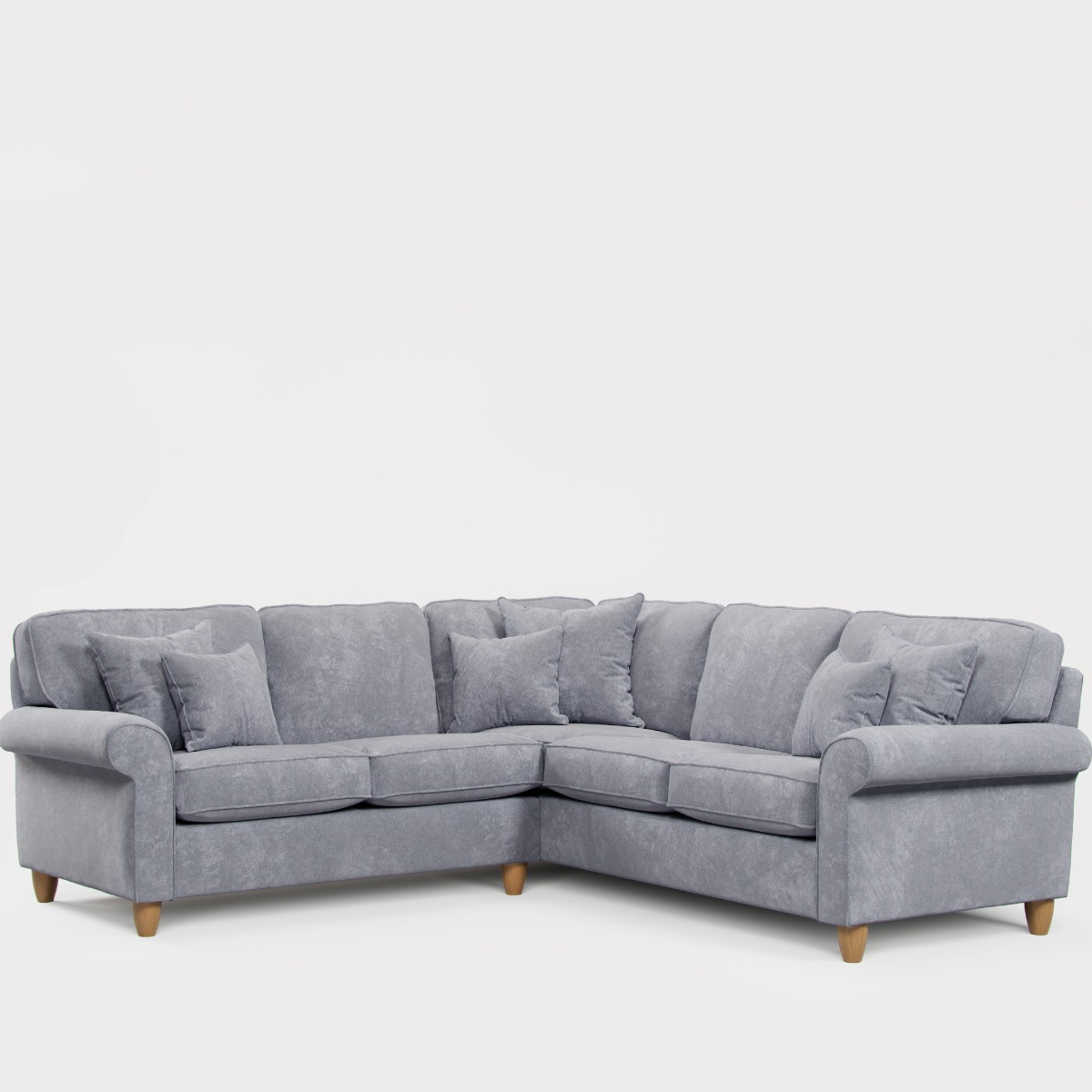 Corner Sofa - COASTAL Fabric 4 Seater Right Hand Facing - Anthracite - Edgbaston Living