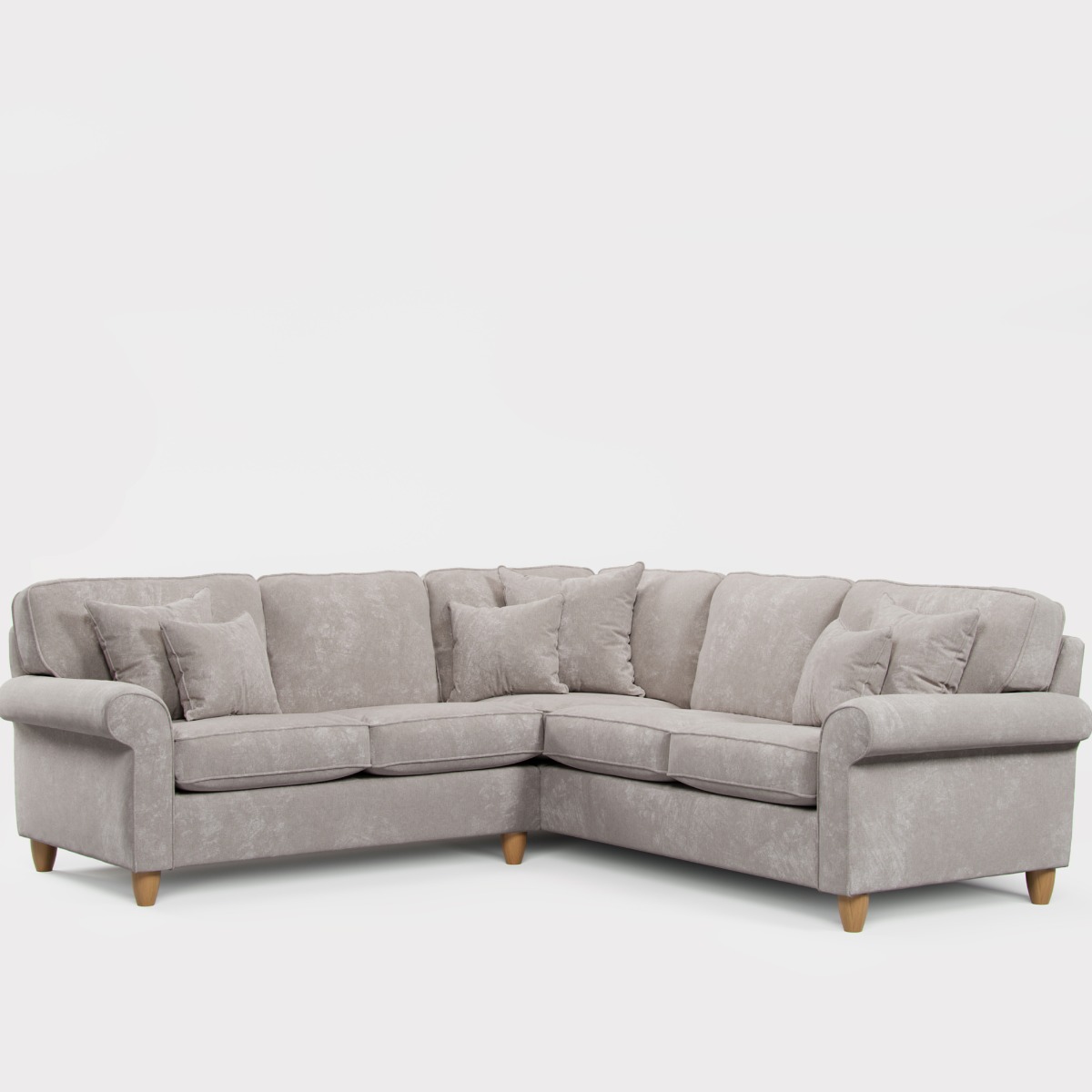 Corner Sofa - COASTAL Fabric 4 Seater Right Hand Facing - Beige - Edgbaston Living