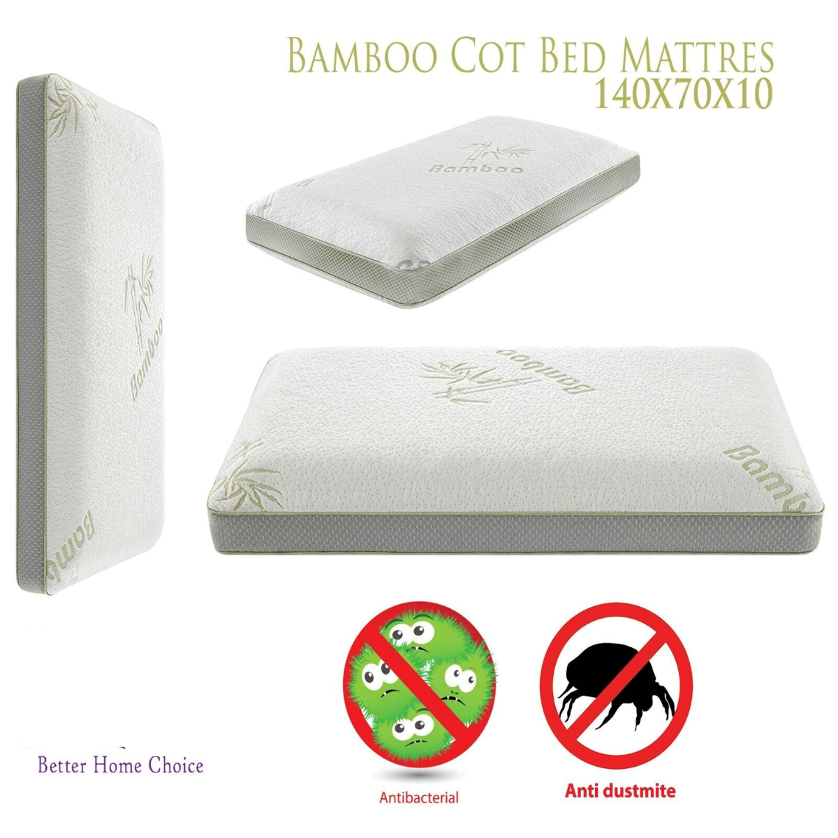 LittleDreams EcoBreathe Toddler Cot Bed Mattress - 140x70x10cm - Bedroom & More
