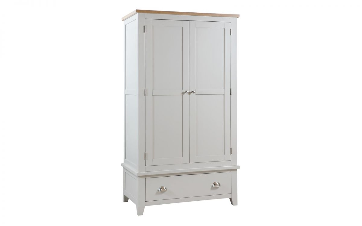 Wardrobe - RUHA 2 Door Wardrobe Grey 97cm - JB Collections