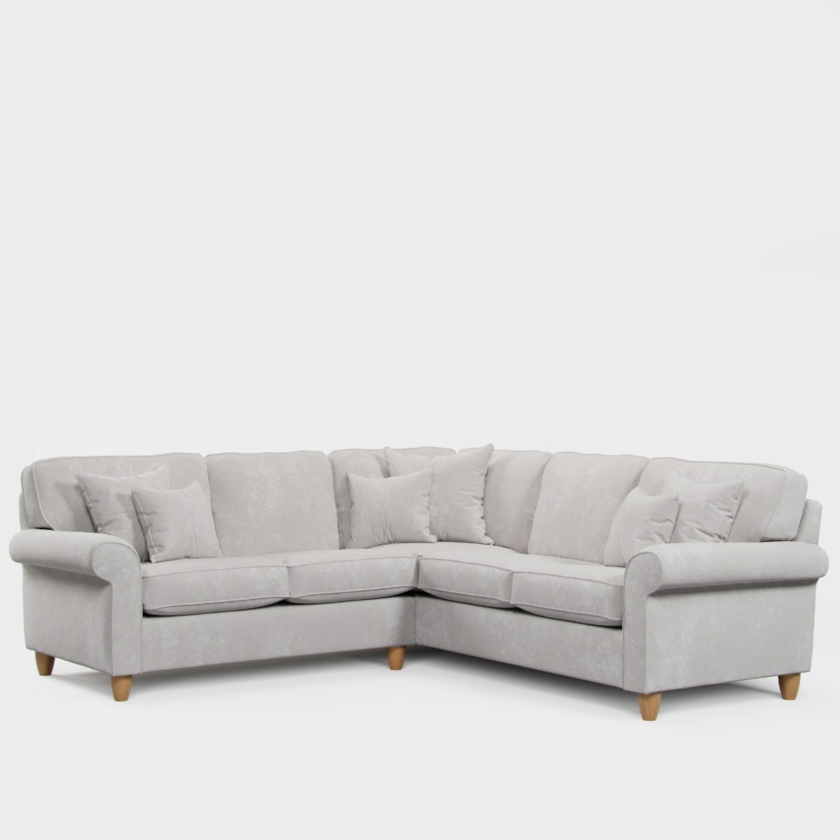 Corner Sofa - COASTAL Fabric 4 Seater Right Hand Facing - Pearl - Edgbaston Living