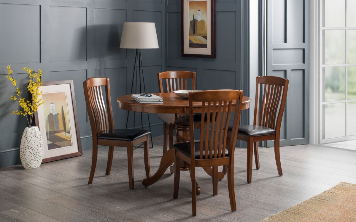 Canterbury Round Extending Pedestal Dining Table - Mahogany - JB Collections