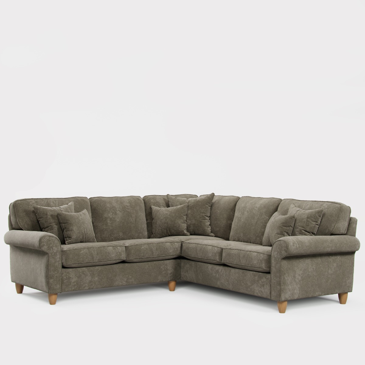 Corner Sofa - COASTAL Fabric 4 Seater Right Hand Facing - Winter Moss - Edgbaston Living