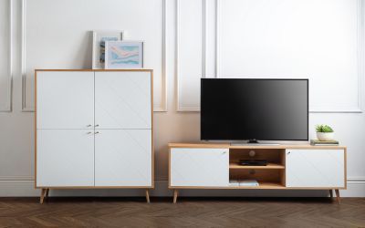 Moritz 4 Door Cabinet - Oak - JB Collections