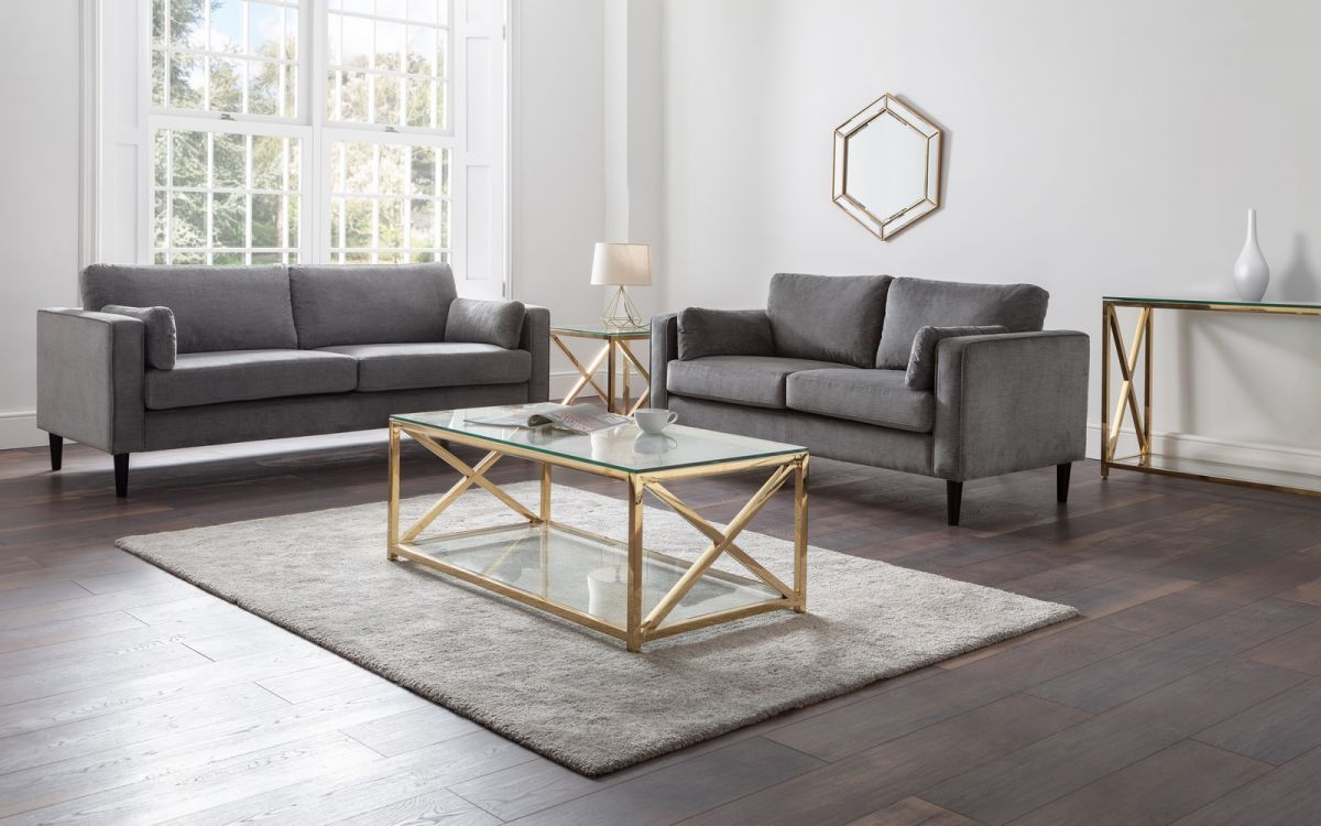 Hayward 3 Seater Sofa - Grey Chenille - JB Collections