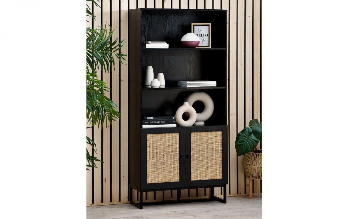 Padstow Tall Bookcase - Black - JB Collections