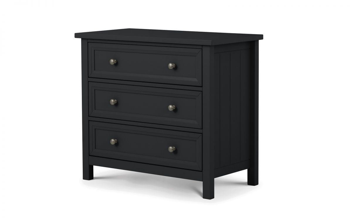 MALTON III Grey Chest of Drawers - Medium-sized, 3 Drawers - JB Collections