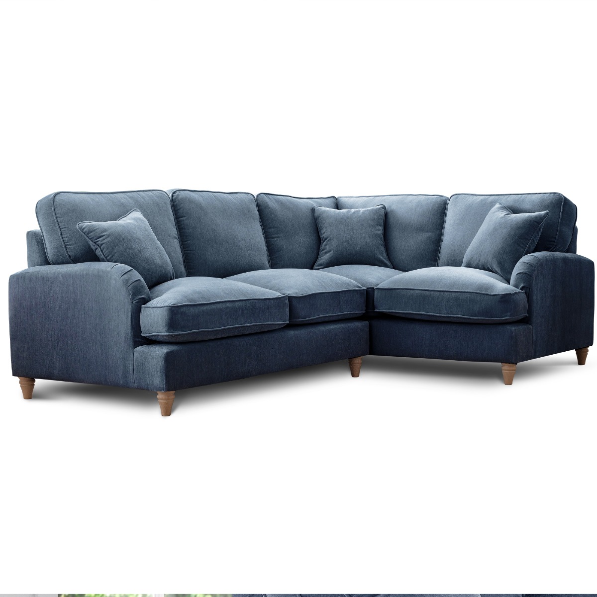Corner Sofa - COCOON Fabric 4 Seater Left Hand Facing - Navy - Edgbaston Living