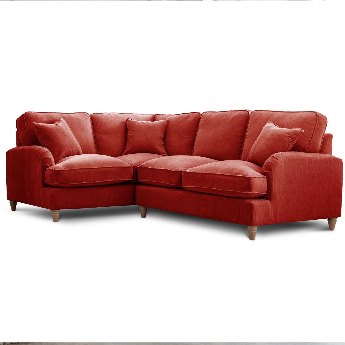 Corner Sofa - COCOON Fabric 4 Seater Right Hand Facing - Apricot - Edgbaston Living