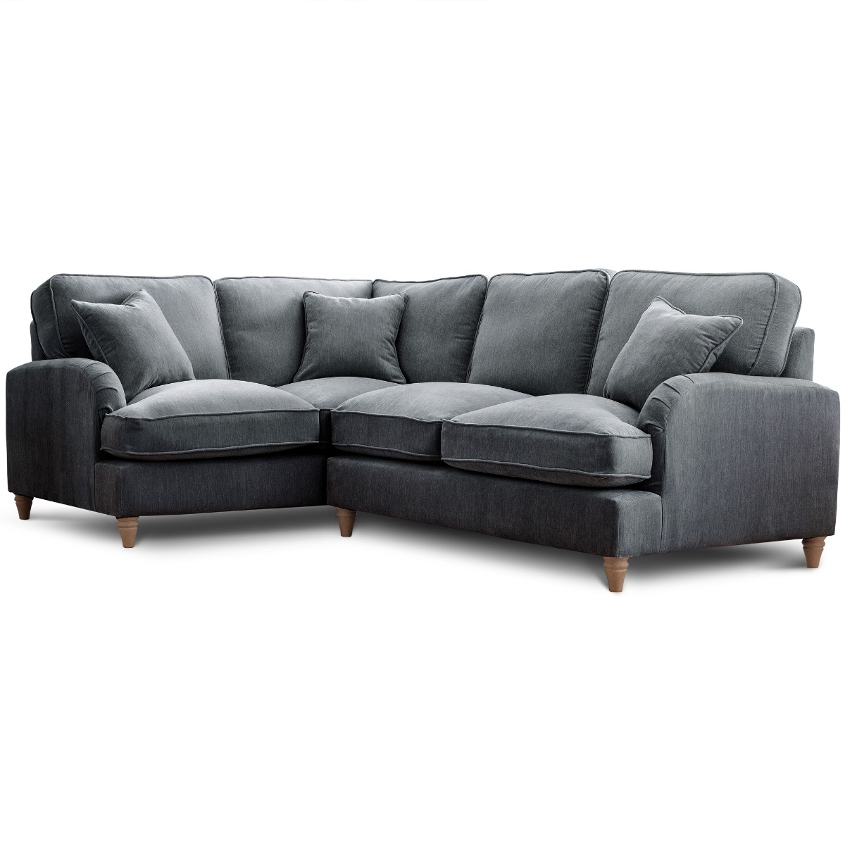 Corner Sofa - COCOON Fabric 4 Seater Right Hand Facing - Charcoal - Edgbaston Living