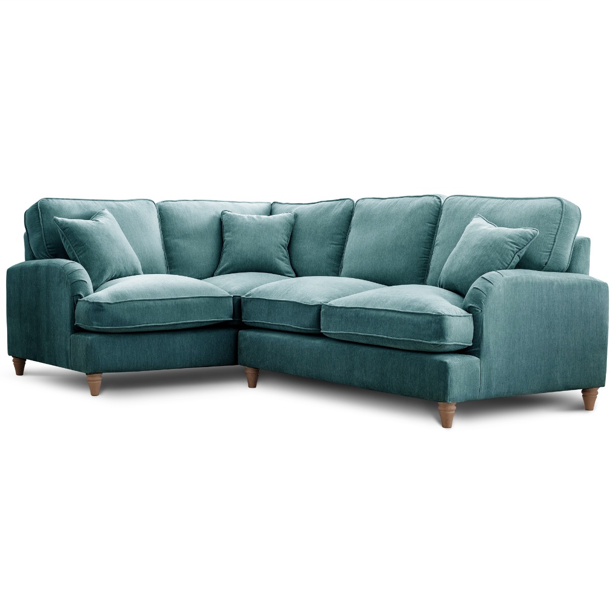 Corner Sofa - COCOON Fabric 4 Seater Right Hand Facing - Emerald - Edgbaston Living
