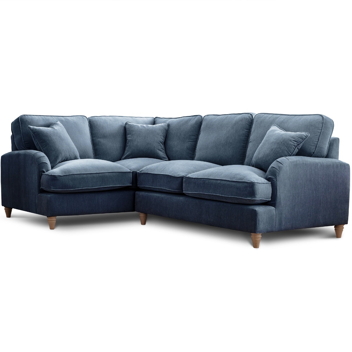 Corner Sofa - COCOON Fabric 4 Seater Right Hand Facing - Navy - Edgbaston Living